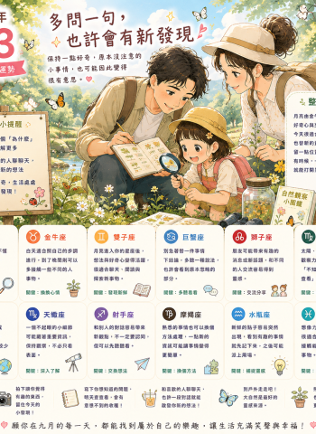 2026年9月3日 明日星座運勢  多問一句，也許會有新發現