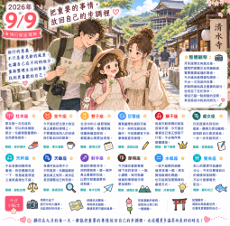 2026年9月9日 明日星座運勢  把重要的事情，放回自己的步調裡