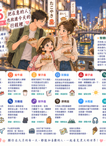 2026年9月6日 明日星座運勢  把在意的人，也放進今天的行程裡